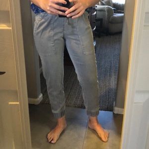 Olive jogger pants with drawstring waist